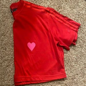 Red Ivy Park Heart Embroidered Crop Top